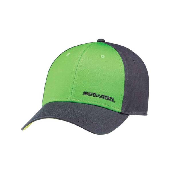 Cappellino classico Sea‑Doo unisex green & grey in 100 % cotone con chiusura metal snap