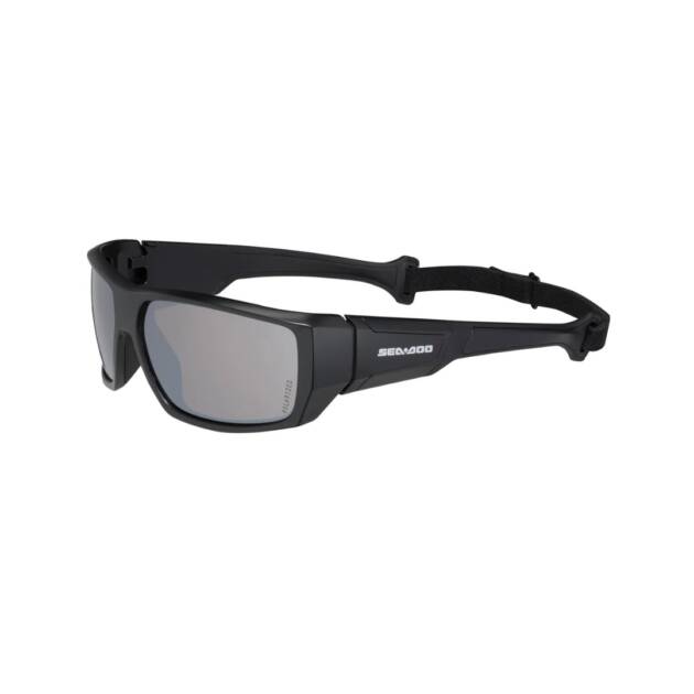 Occhiali da sole Sea-Doo Wave polarizzati con lenti a specchio, montatura galleggiante e cinturino regolabile. Colore silver