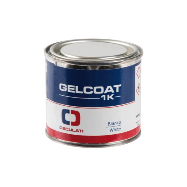 Barattolo da 100 g di Gelcoat bianco monocomponente Osculati, ideale per riparazioni su superfici in vetroresina.