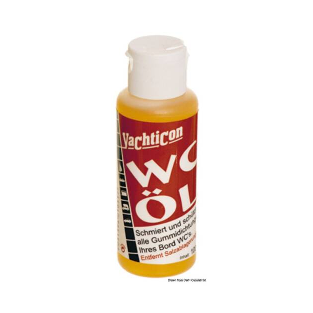 Flacone di olio lubrificante per wc Osculati YACHTICON WC OIL per la manutenzione e lubrificazione del WC nautico e camper.