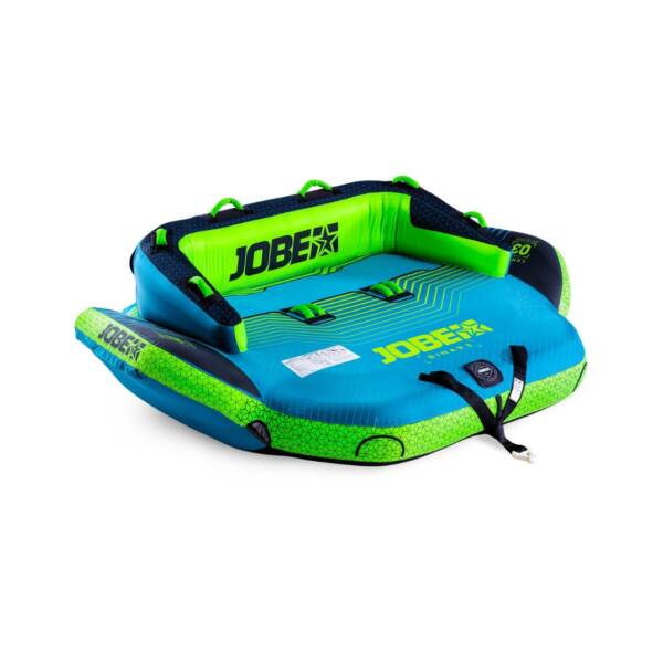 Trainabile Jobe Droplet 3P per 3 persone. Struttura in PVC 24G e una copertura in nylon 420 denari. Di forma rotonda e 6 maniglie con protezioni in neoprene