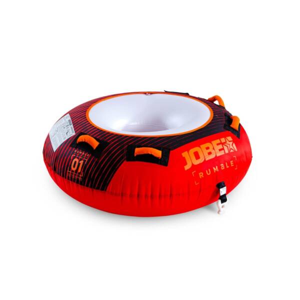 Trainabile Jobe Rumble 1P rosso per un solo passeggero. Struttura in PVC 24G con copertura in nylon 420D, 4 impugnature imbottite in neoprene