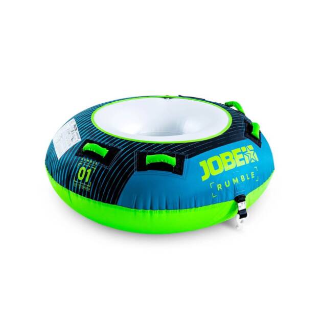 Trainabile Jobe Rumble 1P verde acqua per un solo passeggero. Struttura in PVC 24G con copertura in nylon 420D, è leggero ma estremamente durevole. 4 impugnature imbottite in neoprene per una presa sicura e confortevole, permettendo di sedersi o sdraiarsi