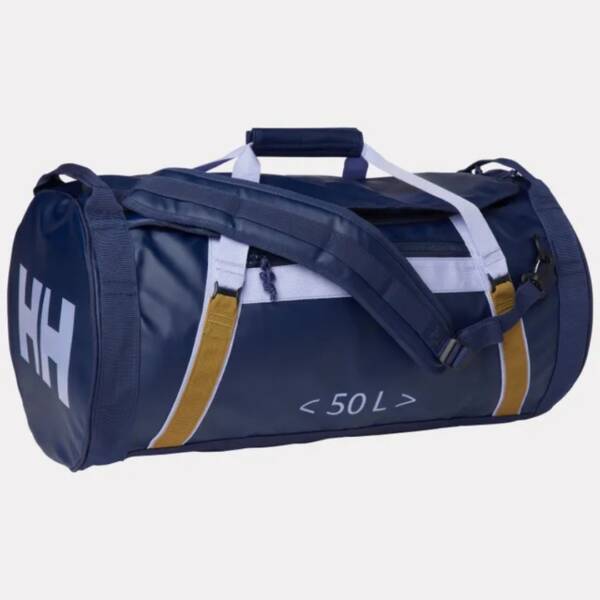 Immagine del borsone sportivo Helly Hansen HH Sporty 50L in colore blackcurran, con cinghie superiori e spallacci imbottiti rimovibili.