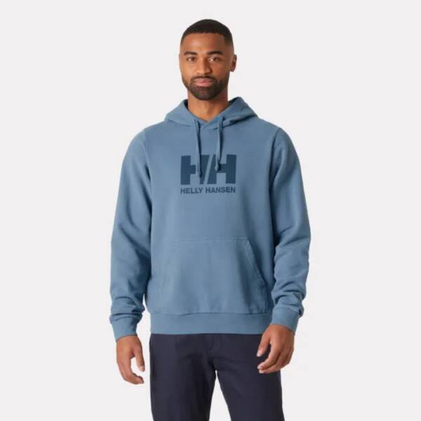 Felpa con cappuccio e logo HH Helly Hansen da uomo, colore nero, con tasca a marsupio e cappuccio regolabile. Colore washed navy