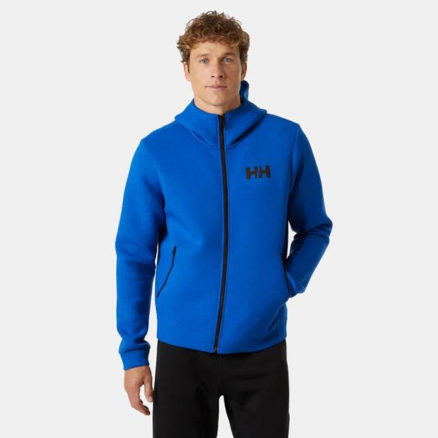 Vista frontale della giacca Helly Hansen HP Ocean Sailing con zip integrale 2.0 da uomo in colore cobalt