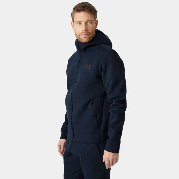 Vista frontale della giacca Helly Hansen HP Ocean Sailing con zip integrale 2.0 da uomo in colore navy