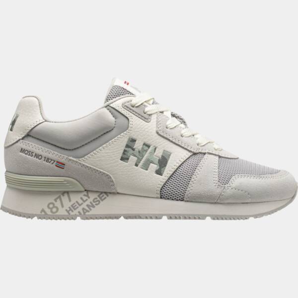 Sneakers Helly Hansen Anakin Leather 2 da donna in pelle e camoscio, colore grey fog, con suola antiscivolo e dettagli sostenibili.