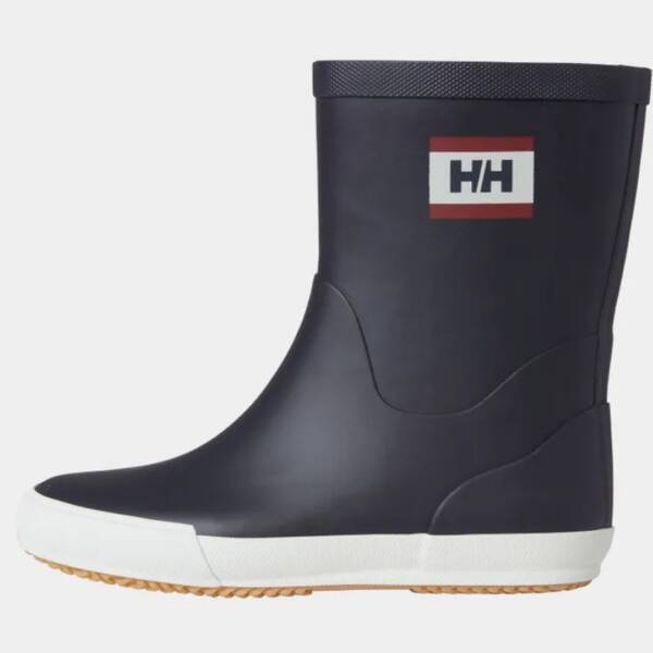 Stivali di gomma leggeri Helly Hansen Nordvik 2 da donna in colore navy, visualizzati di profilo su sfondo bianco