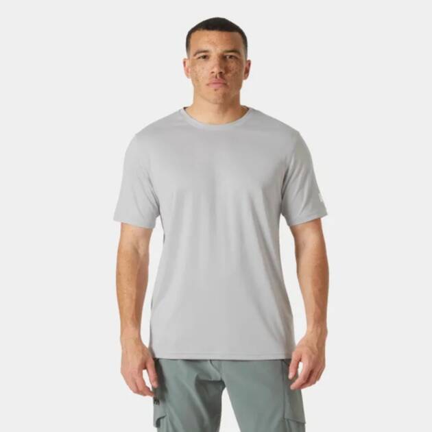 T-shirt Helly Hansen HH Tech 2.0 da uomo in tessuto traspirante e ad asciugatura rapida, perfetta per sport e attività outdoor. Colore grey fog