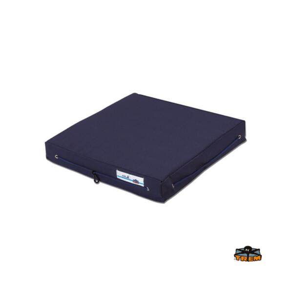 Cuscino singolo impermeabile Trem in colore Blue Navy, dimensioni 40x40x7 cm, ideale per uso nautico e outdoor