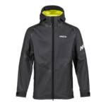 Giacca con cappuccio Musto Champ Aqua uomo nera, vista frontale completa con zip, cappuccio regolabile e tasche laterali con chiusura a zip.