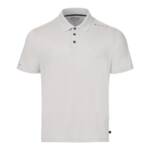 Polo tecnica uomo Musto Evo a maniche corte, colore platinum, con colletto a costine e logo Musto stampato su spalla e manica