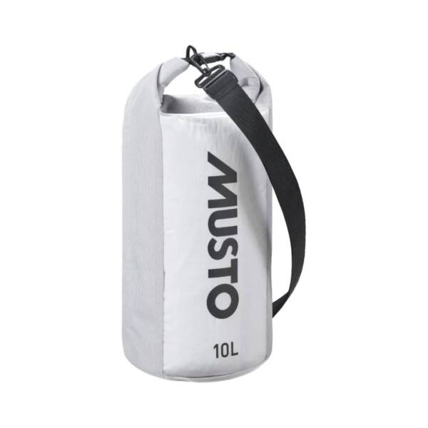 Borsone impermeabile Musto Dry 2.0 da 10 litri con chiusura arrotolabile e tracolla regolabile. Colore platinum