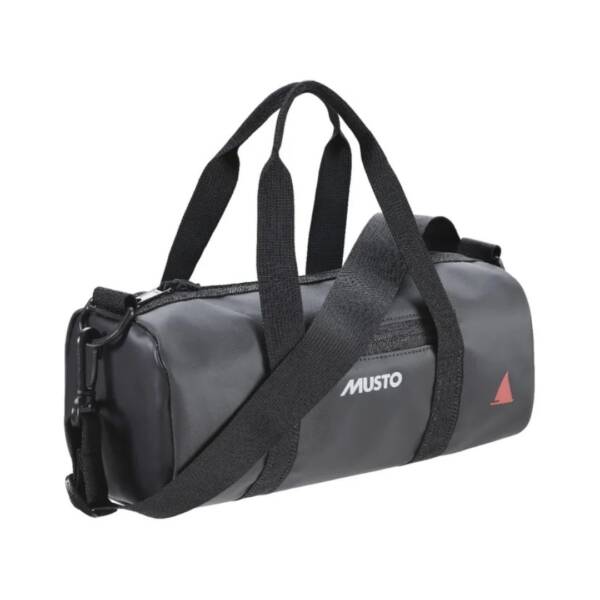 Borsone impermeabile Musto Genoa Mini Carryall 2.0 in colore black con tracolla regolabile e tasca frontale.