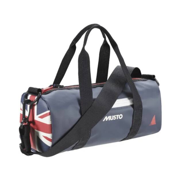 Borsone impermeabile Musto Genoa Mini Carryall 2.0 in colore gbr navy con tracolla regolabile e tasca frontale.