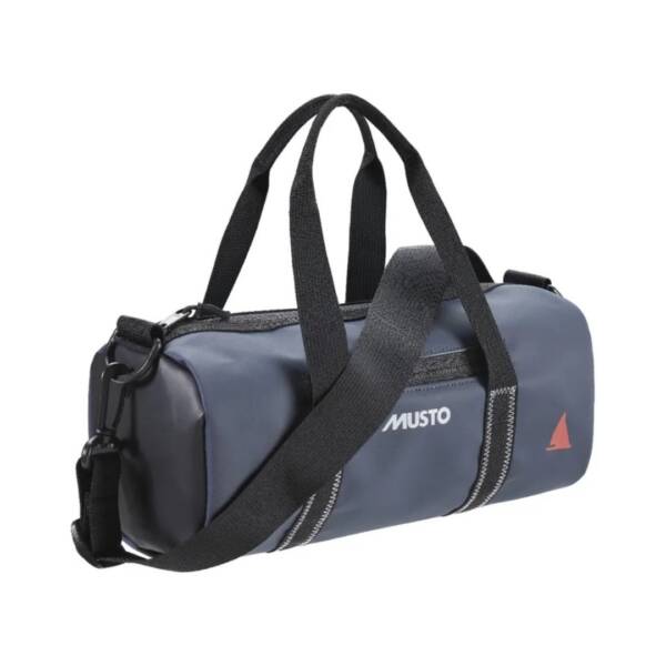 Borsone impermeabile Musto Genoa Mini Carryall 2.0 in colore navy con tracolla regolabile e tasca frontale.