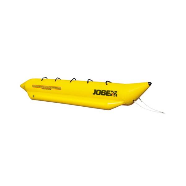 Trainabile Jobe Banana Watersled giallo con sedute antiscivolo e maniglie in vinile. 5 posti
