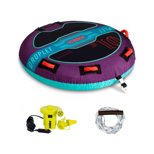 Trainabile Jobe Droplet 1P per un solo passeggero. Robustezza, comfort e facilità d’uso. Struttura in PVC rinforzato e copertura in nylon a doppia cucitura. Impugnature imbottite in neoprene. Colore purple, set completo