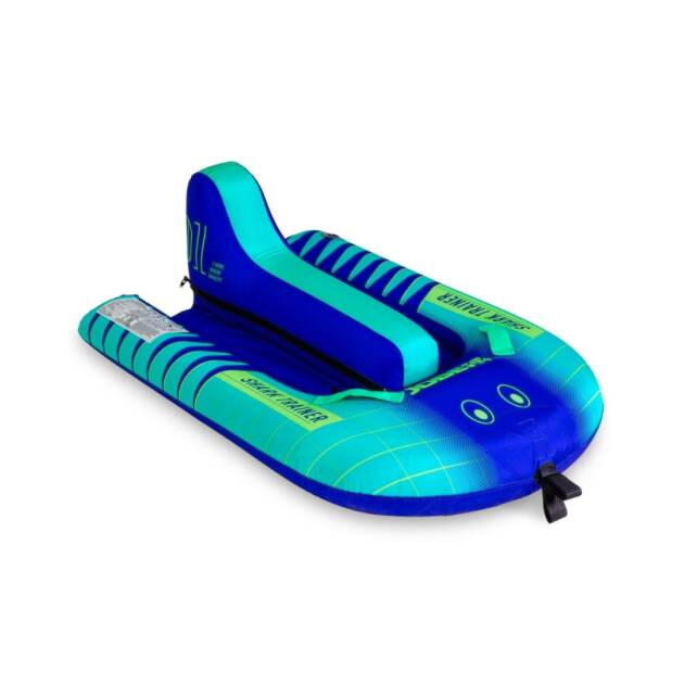 Trainabile gonfiabile per bambini Jobe Shark Trainer 1P a forma di squalo, ideale per sport acquatici, in PVC rinforzato e seduta sicura – colore blu e aszzurro
