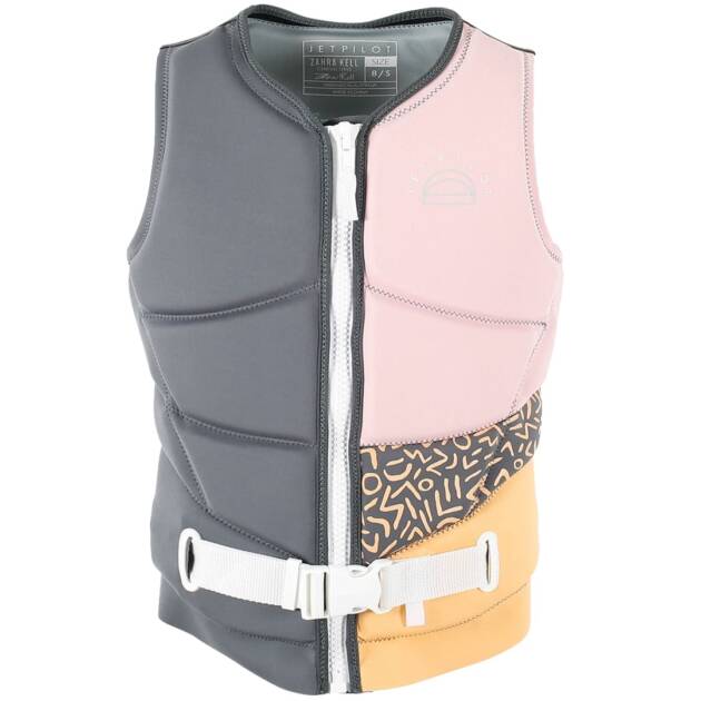 Gilet neoprene donna Jetpilot Zahra X1 F/E NEO VEST in colore pesca, design ergonomico e zip frontale.