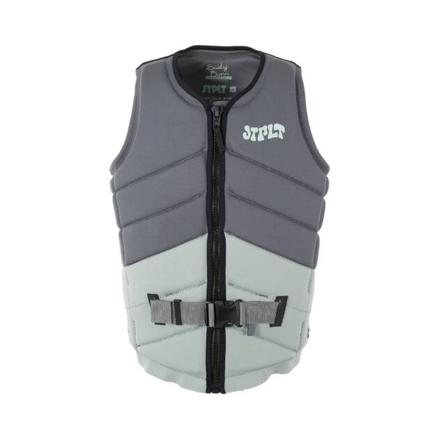 Gilet salvagente Jetpilot Busty Dunn X1 F/E Neo uomo colore Charcoal: vest con zip PK Lok, stampa 3D puff print, neoprene flessibile e taglio anatomico aderente.