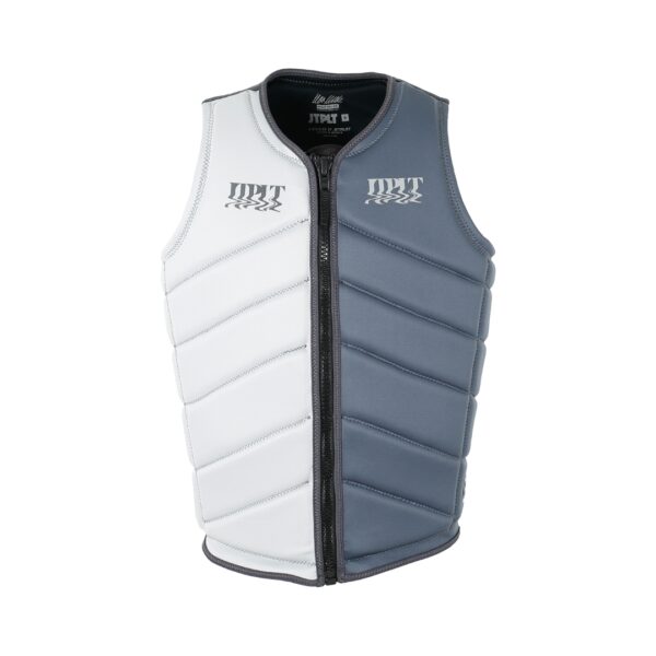 Gilet salvagente Jetpilot Max Milde X1 F/E Neo uomo colore Charcoal, vista frontale con zip regolabile e dettagli in neoprene resistente