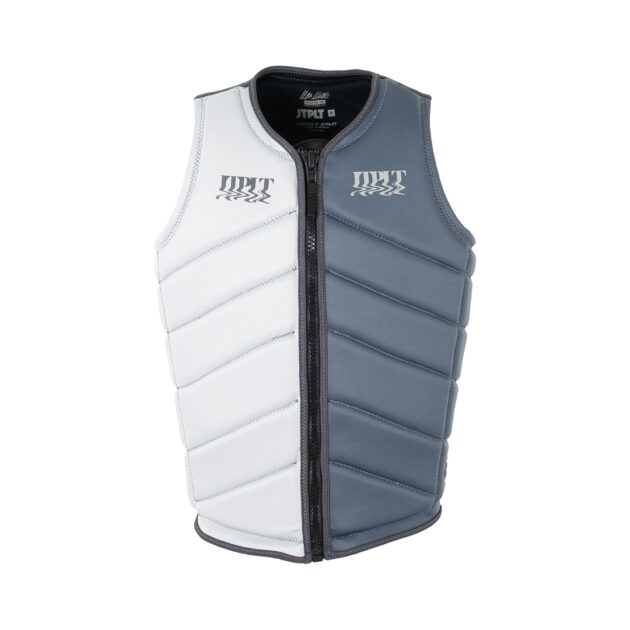 Gilet salvagente Jetpilot Max Milde X1 F/E Neo uomo colore Charcoal, vista frontale con zip regolabile e dettagli in neoprene resistente