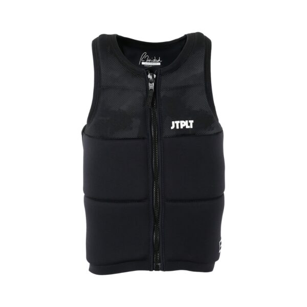Gilet salvagente Jetpilot Raph Recon Neo uomo colore Black, vista frontale con zip PK Lok e dettagli schiuma galleggiante Freelite L50s