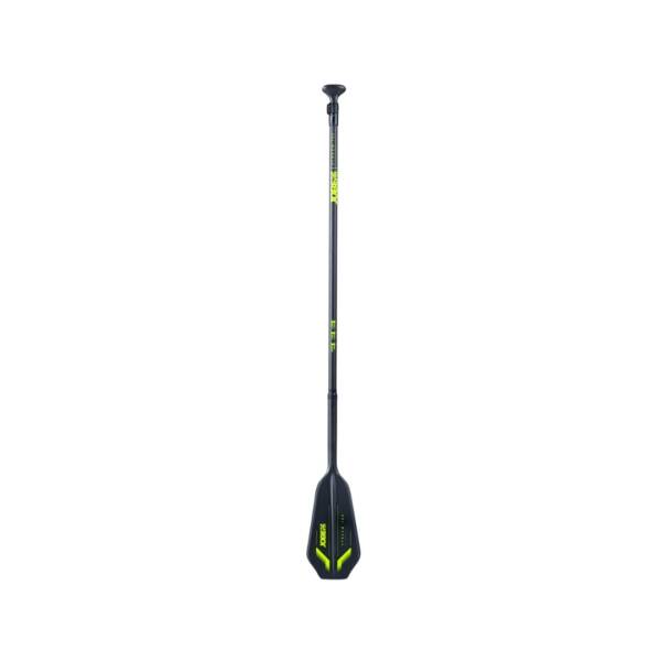 Pagaia SUP Jobe Stream Carbon 100 lime, vista completa con lama Stream Blade e impugnatura a T in carbonio