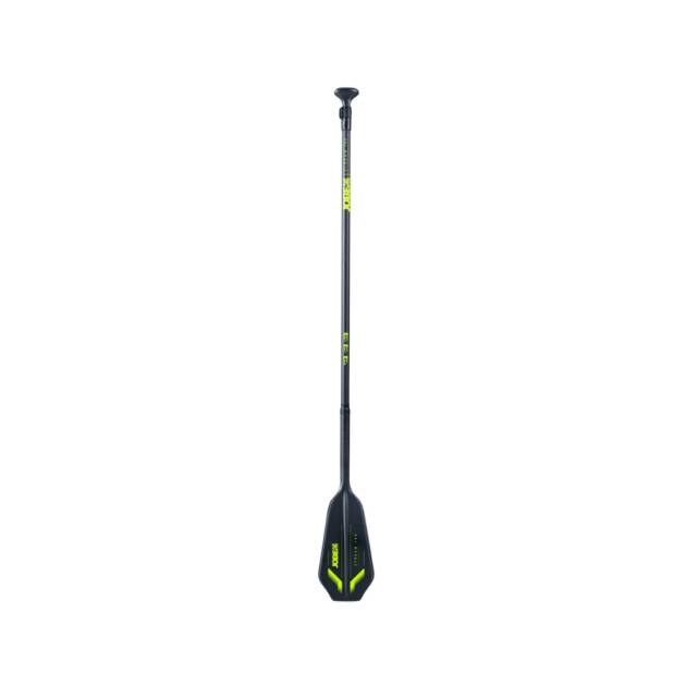 Pagaia SUP Jobe Stream Carbon 100 lime, vista completa con lama Stream Blade e impugnatura a T in carbonio