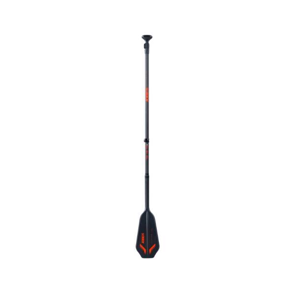 Pagaia SUP Jobe Stream Carbon 100 oraange, vista completa con lama Stream Blade e impugnatura a T in carbonio
