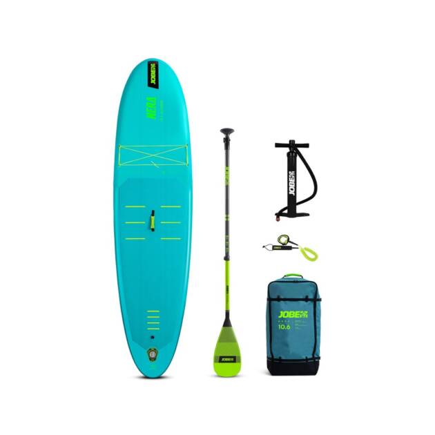 Tavola SUP Jobe Aero Nera 10.6 gonfiabile completa di pagaia, zaino, leash e pompa. Colore blue