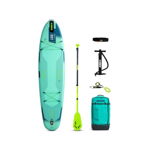 Tavola da SUP Jobe Aero Loa 11.6 con set completo di accessori per due persone o uso con cane, colore Light blue