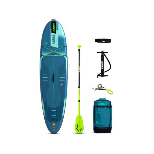 Tavola da SUP Jobe Aero Yarra 10.6 in acqua con accessori inclusi, colore Steel blue