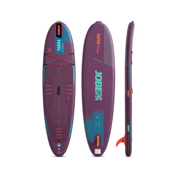 Tavola da SUP Jobe Aero Yarra 10.6 in acqua con accessori inclusi, colore Sunset purple
