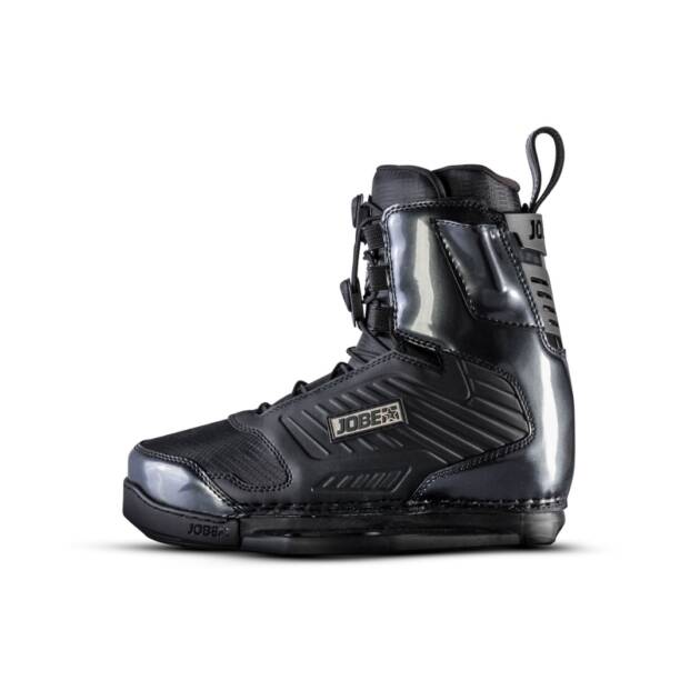 Attacchi wakeboard Jobe Nitro neri a punta chiusa con fodera in schiuma e doppio sistema di lacci ergonomici.