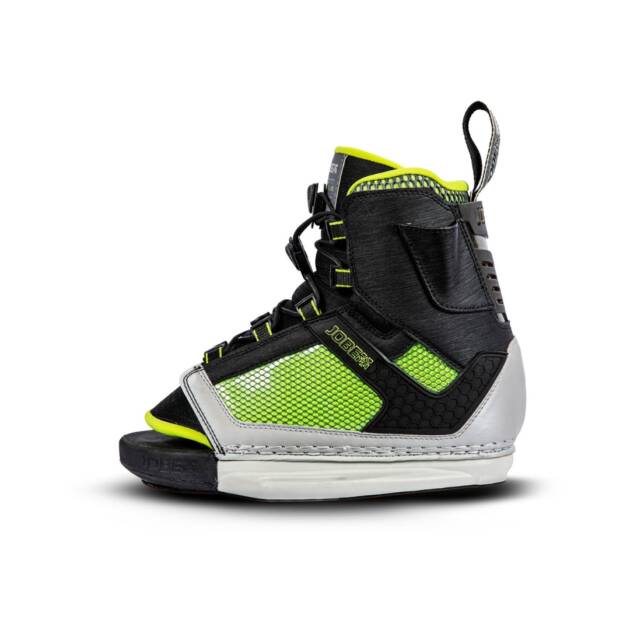 Attacchi wakeboard Jobe Republik neri con punta aperta, doppio laccio e linguetta 3D ergonomica