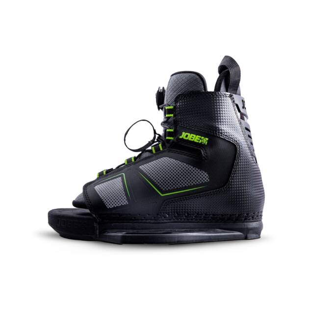 Attacchi wakeboard Jobe Unit open toe regolabili neri con fodera EVA e chiusura a lacci rapidi