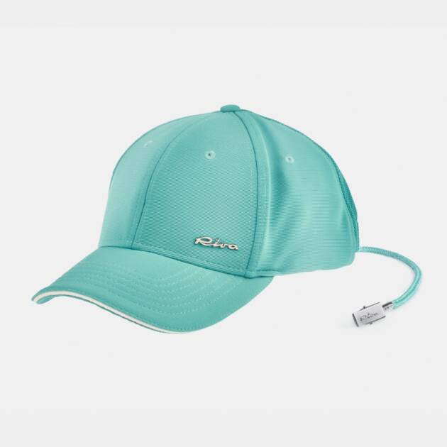 Cappellino Riva Collection in tessuto tecnico traspirante, colore acquamarina, con logo Riva ricamato e dettagli esclusivi