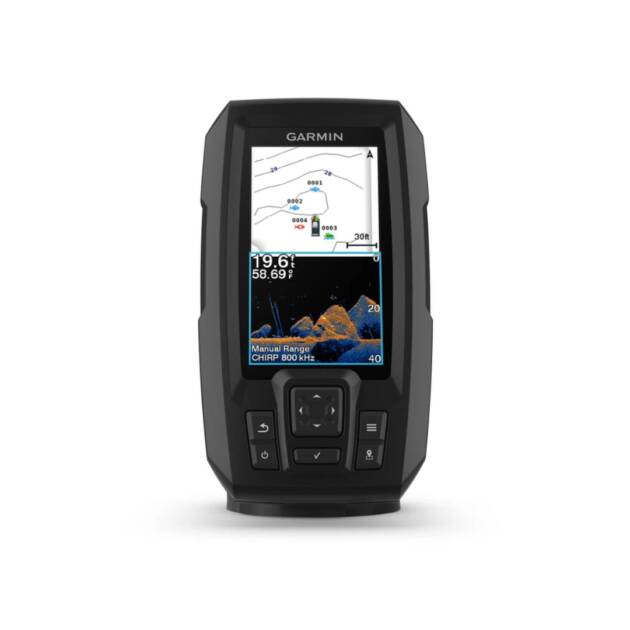 Garmin STRIKER Vivid 4cv con trasduttore GT20-TM, display da 4 pollici che mostra vista ClearVü ad alto contrasto