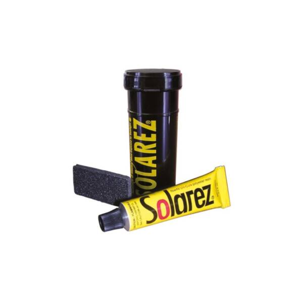 Kit riparazione wakeboard Jobe con resina UV e fibra di vetro per riparazioni rapide e resistenti.