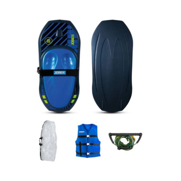 Kneeboard Jobe Sentry colore Blue con ginocchiera imbottita in EVA, pinne sagomate, cinghia di sicurezza e gancio con maniglia, singolo set completo con borsa trasparente, giubbotto universal e maniglia Towhook
