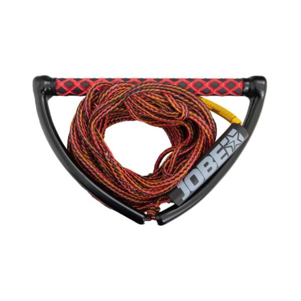 Maniglia gancio traino Jobe Prime Wake Combo con corda da 65ft e impugnatura EVA antiscivolo. Colore Red