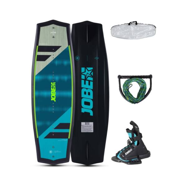 Wakeboard Jobe Jinx 128 set completo – tavola 128 cm con doppio fondo concavo, nucleo ad alta pressione, rocker continuo, pinne removibili, borsa trasparente, attacchi junior e corda inclusi