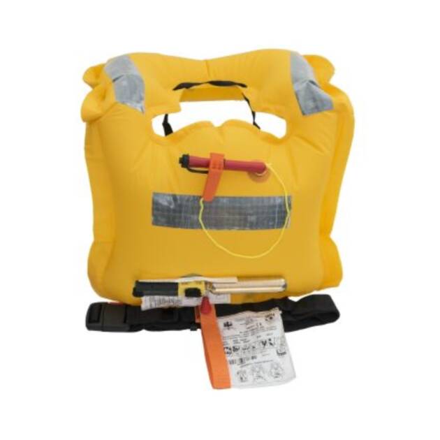 Giubbotto di salvataggio air‑bag Smart 150N, dispositivo gonfiabile compatto con attivatore UML, colore giallo