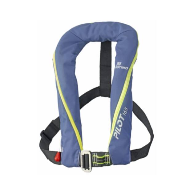 Giubbotto di salvataggio Plastimo Pilot 165N Blu, gonfiabile con attivazione automatica e cintura di sicurezza, omologato ISO 12402-3/12401