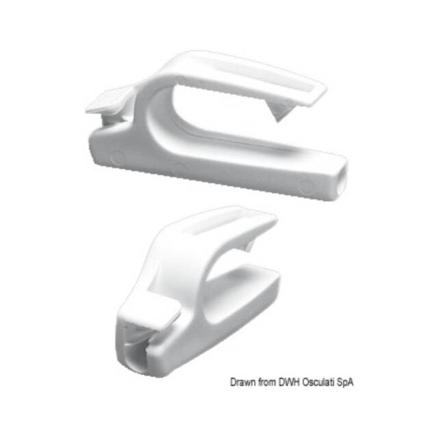 Agganci parabordi Fend Fix Osculati in nylon bianco per tubo 20/25 mm o battagliola cavo 6-8 mm
