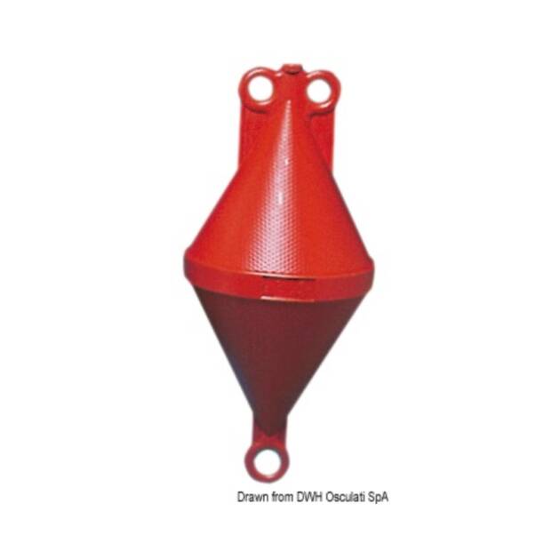 Gavitello biconico Osculati in polietilene soffiato arancione, con doppio e singolo anello, disponibile in 4 misure